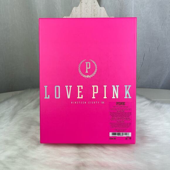 Victoria’s Secret PINK Gift Display Decor Box Silver Holograph Logo Black Bow - Picture 1 of 16